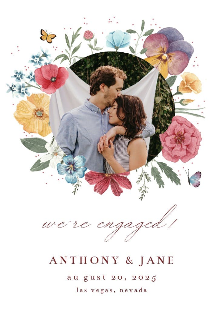 Meadow wreath - anuncio de compromiso