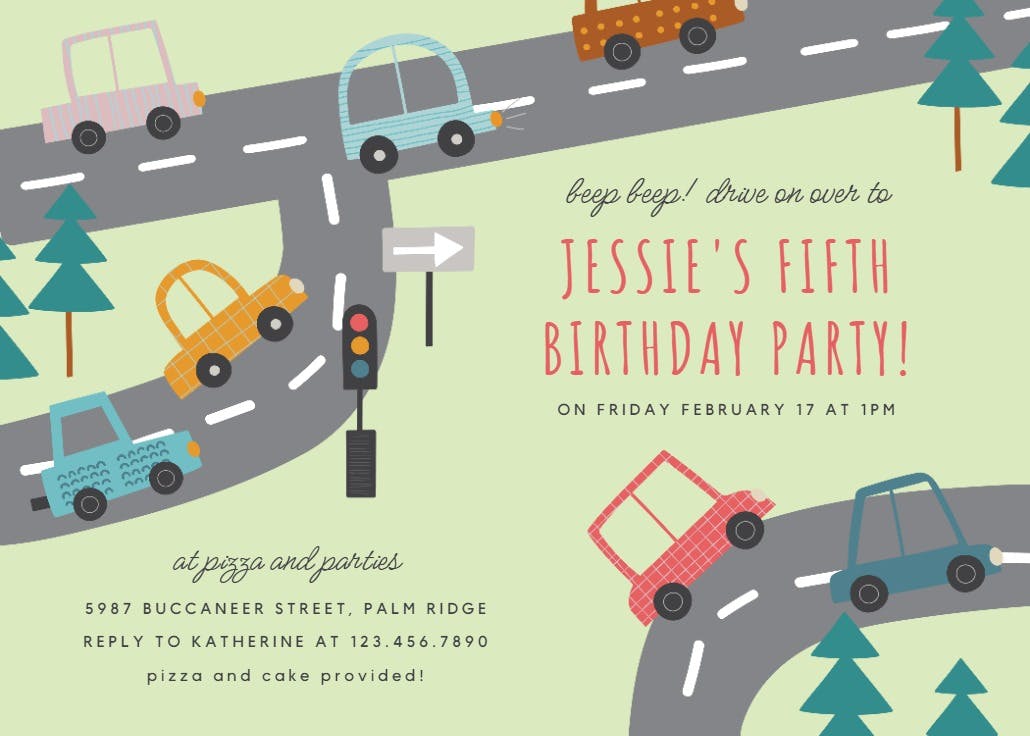 Drive in fun - invitación de fiesta
