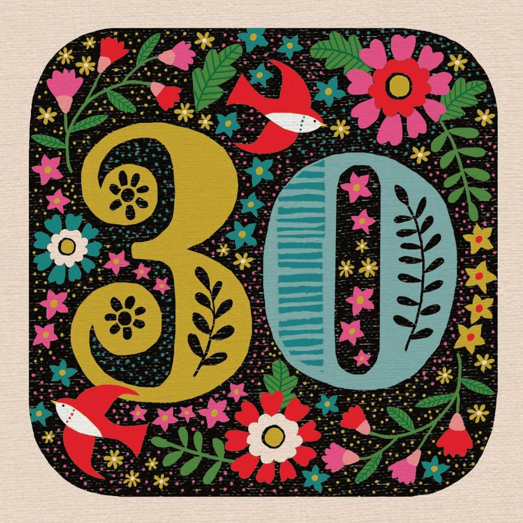 Pretty 30 - birthday card
