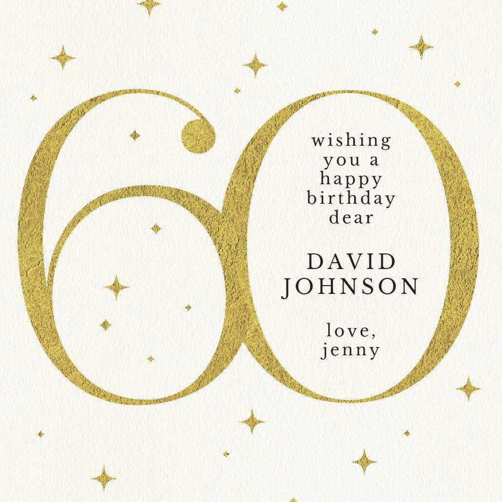 Sparkling 60 - birthday card