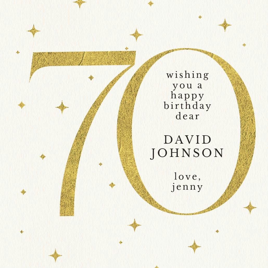 Sparkling 70 - birthday card