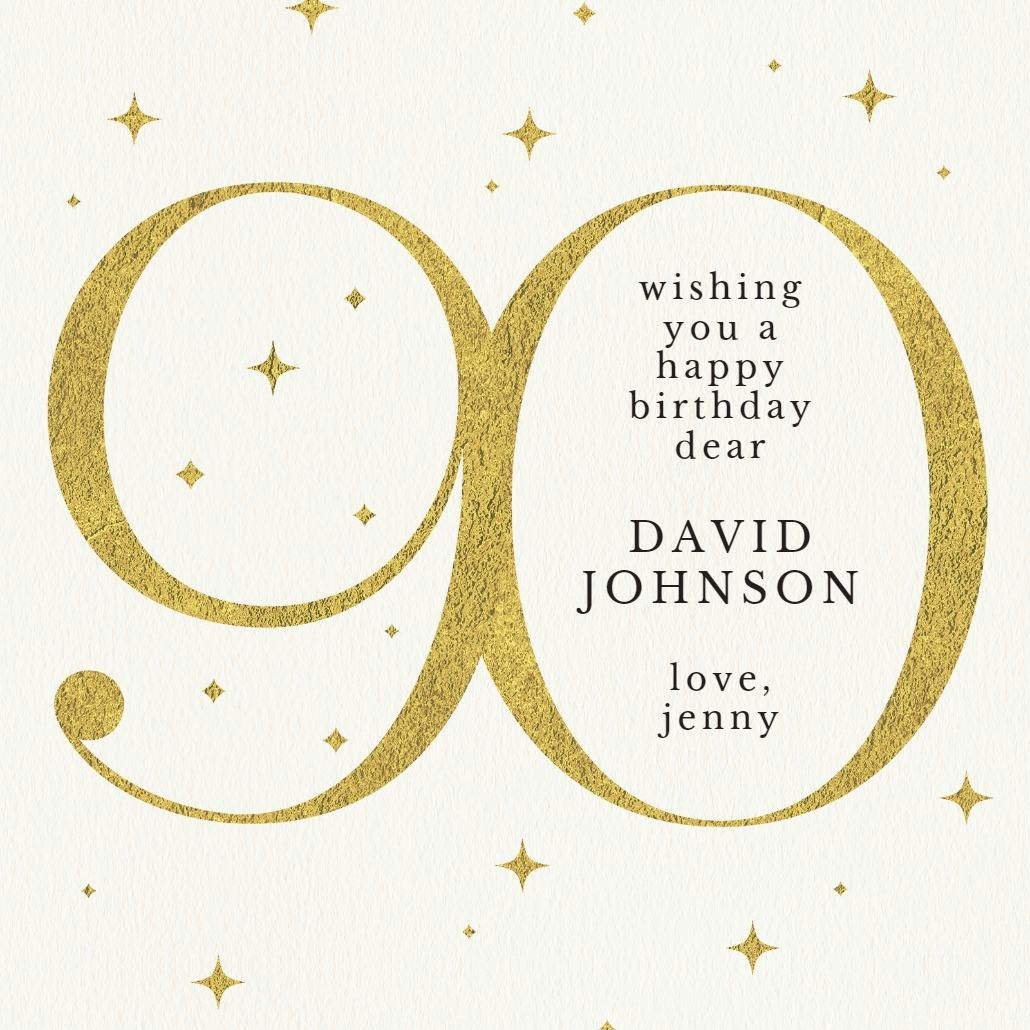 Sparkling 90 - birthday card