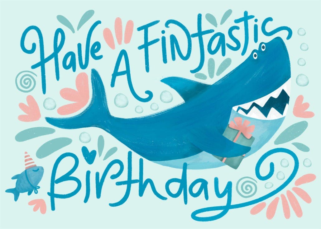 Fintastic birthday - happy birthday card