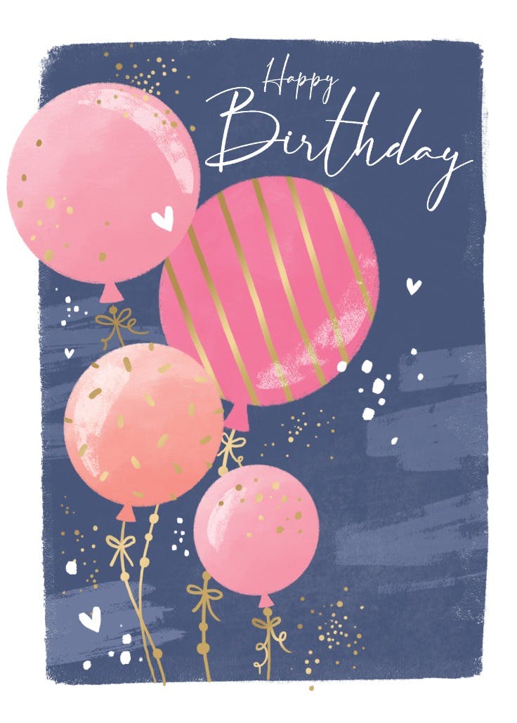 Pink cheer - tarjeta de cumpleaños