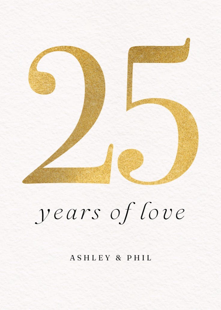 Bold numeral 25 - anniversary card