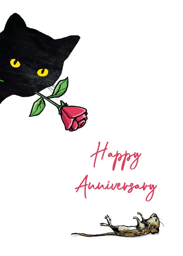 Cat mouse anniversary - happy anniversary card