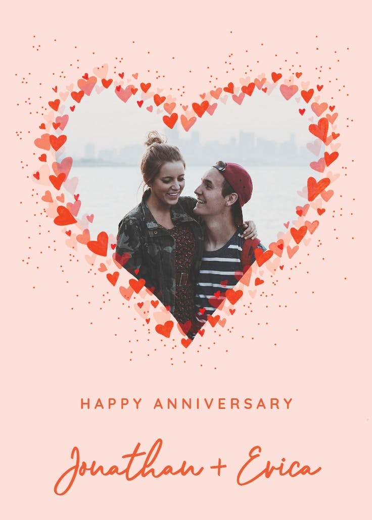 Heart frame - happy anniversary card