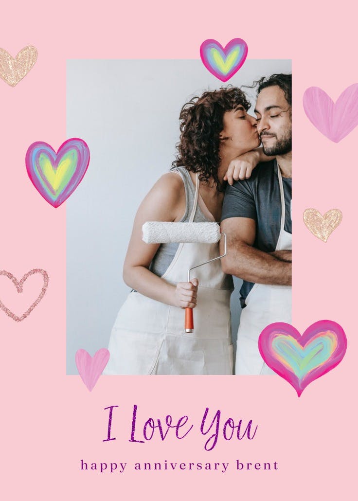 Hearty vibes - happy anniversary card