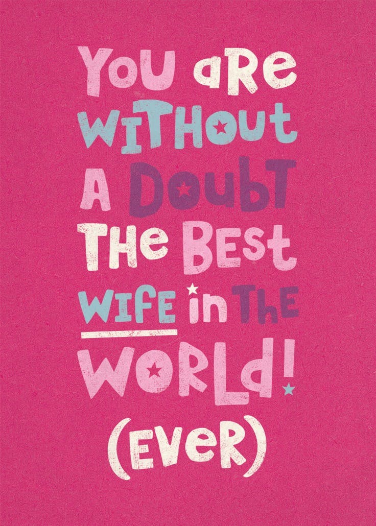 Pink typography - happy anniversary card