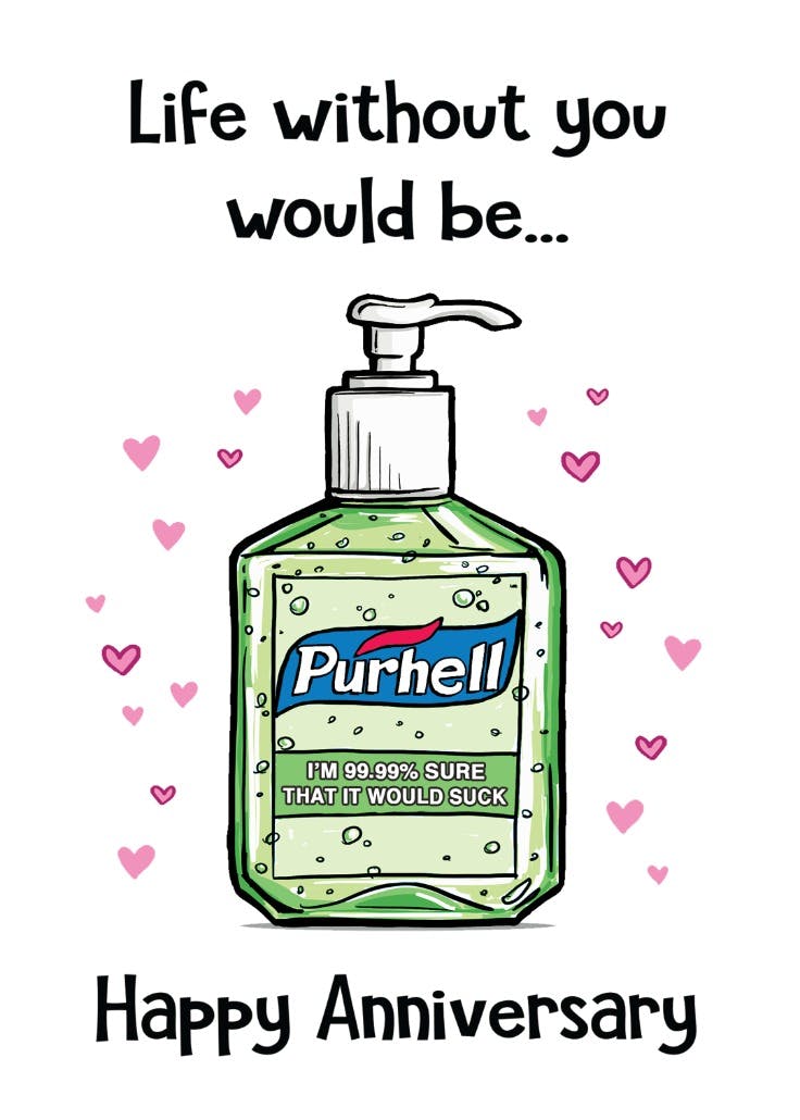 Purhell card - happy anniversary card