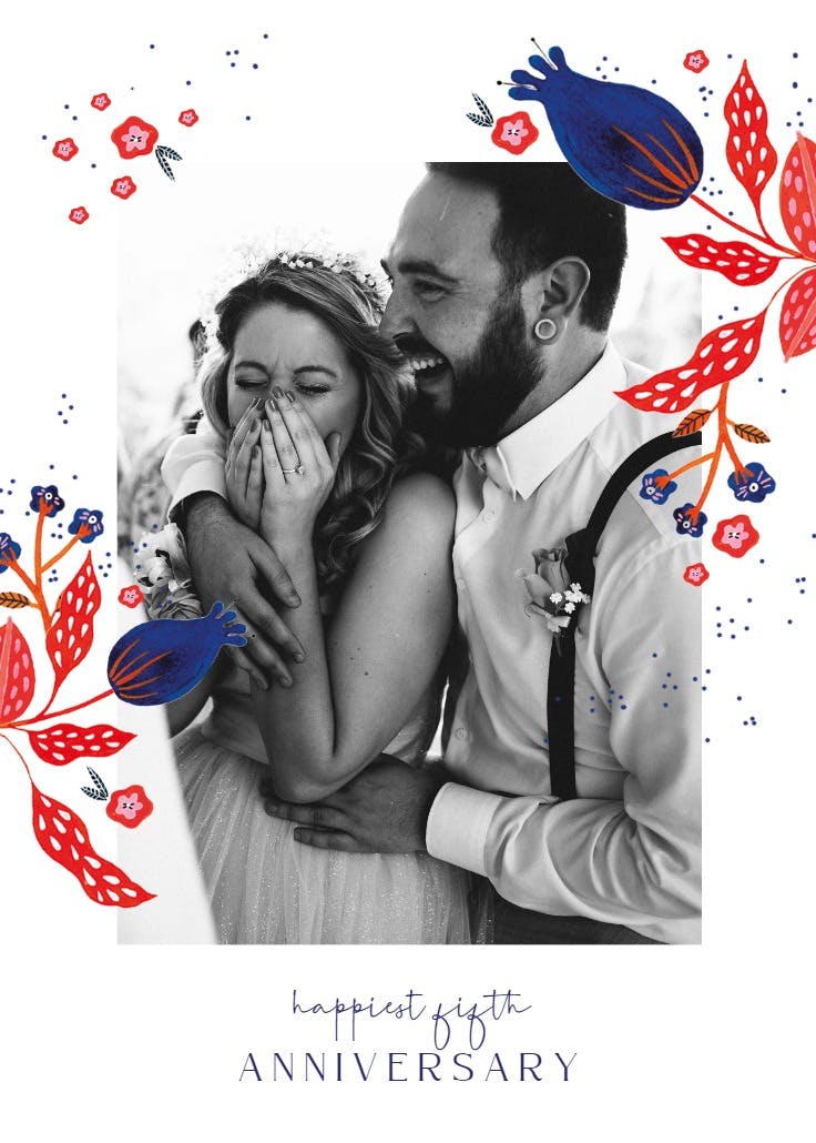 Rustical flowers - happy anniversary card