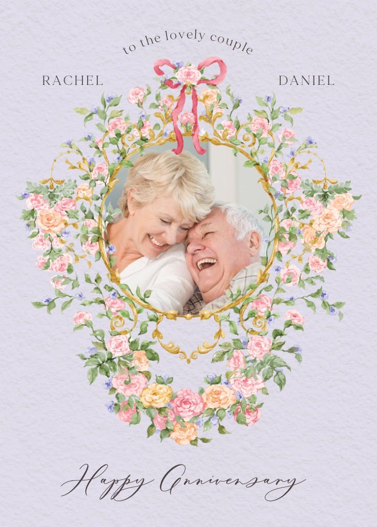 Wishes and whimsy frame - happy anniversary card