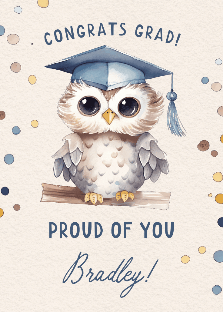 Cute and wise - tarjeta de graduación