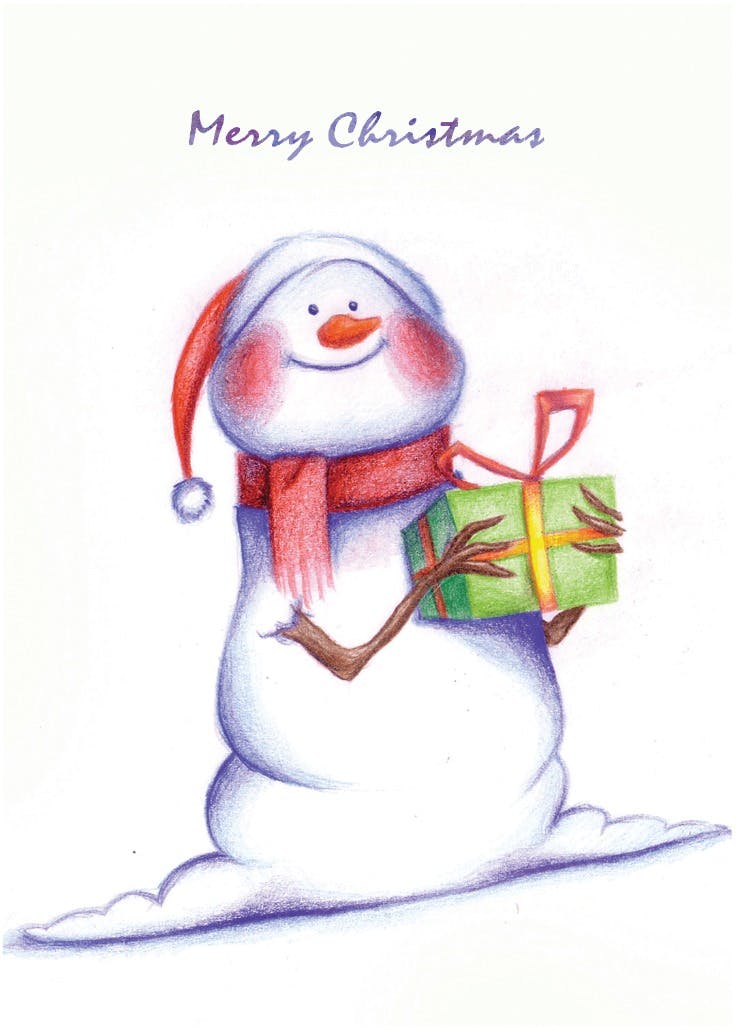 Christmas snowman - tarjeta de navidad
