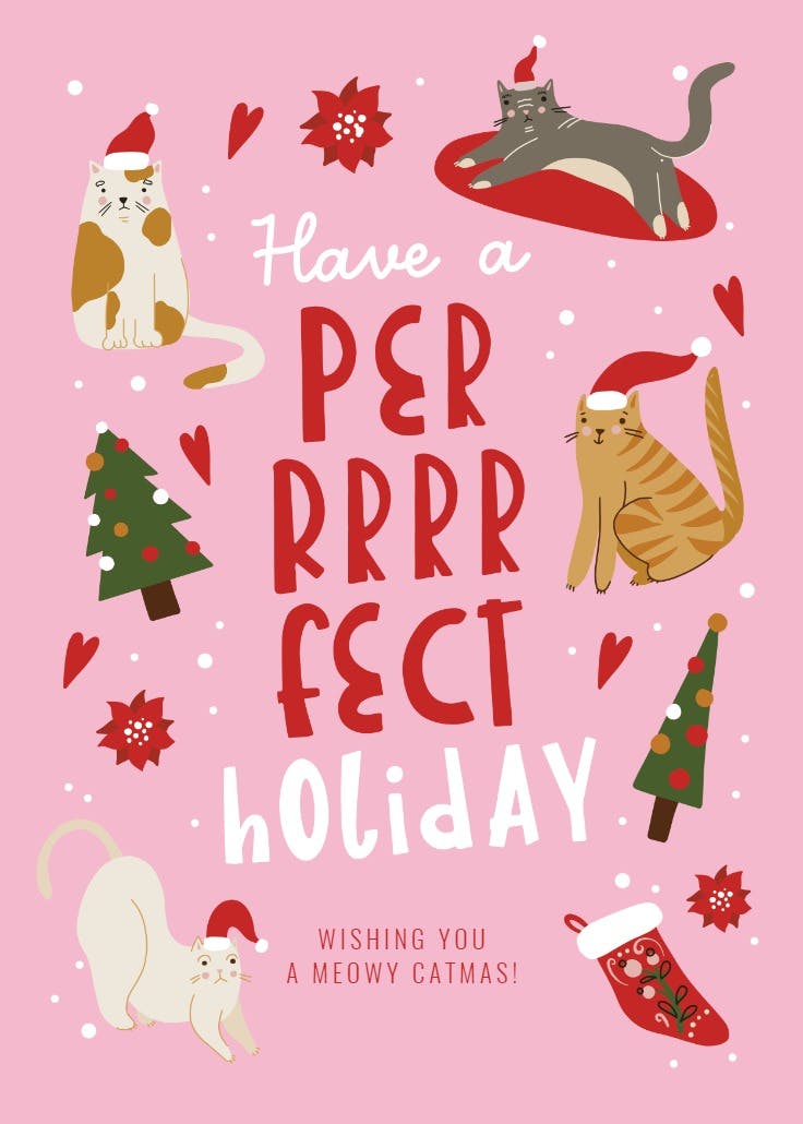 Meowy catmas - christmas card