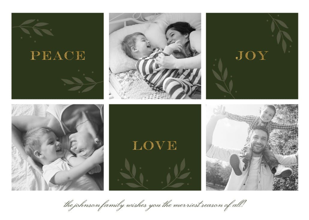 Peace joy love - christmas card