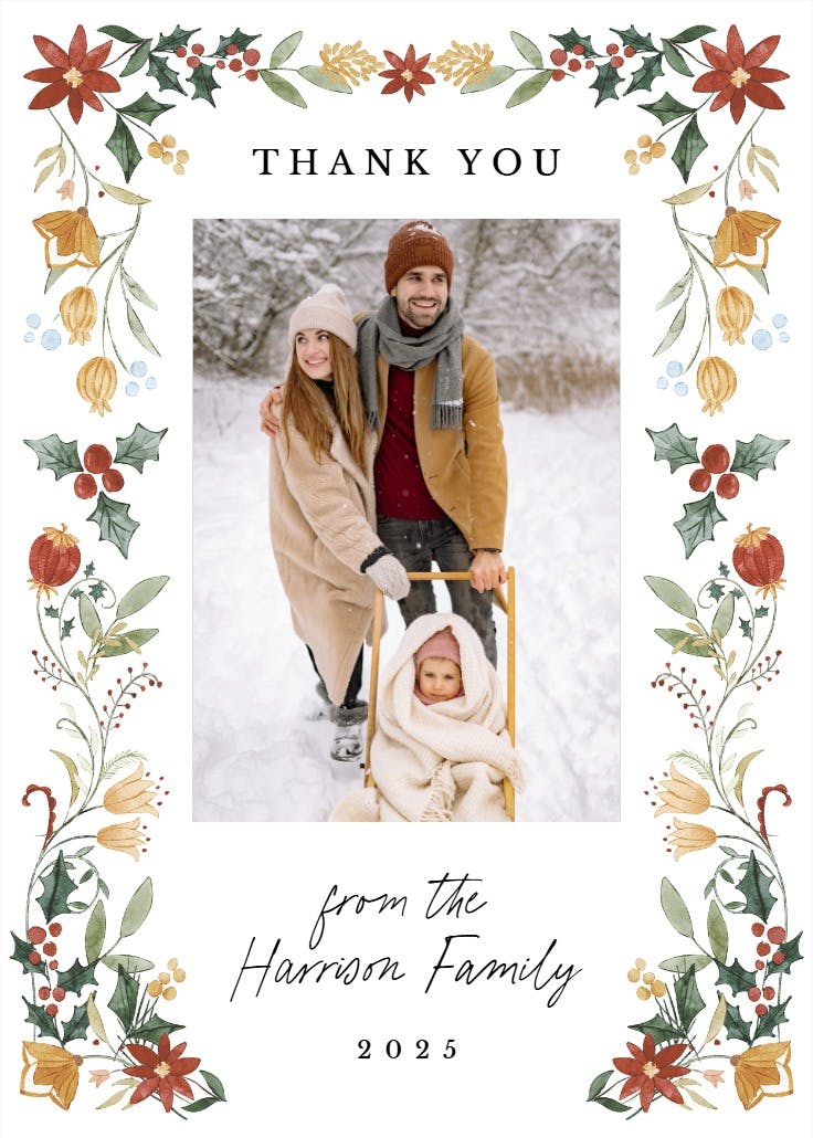 Season of traditions - thank you card