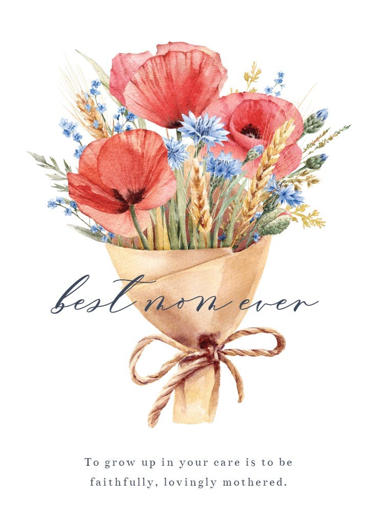 Bouquet of poppies - mother's day card