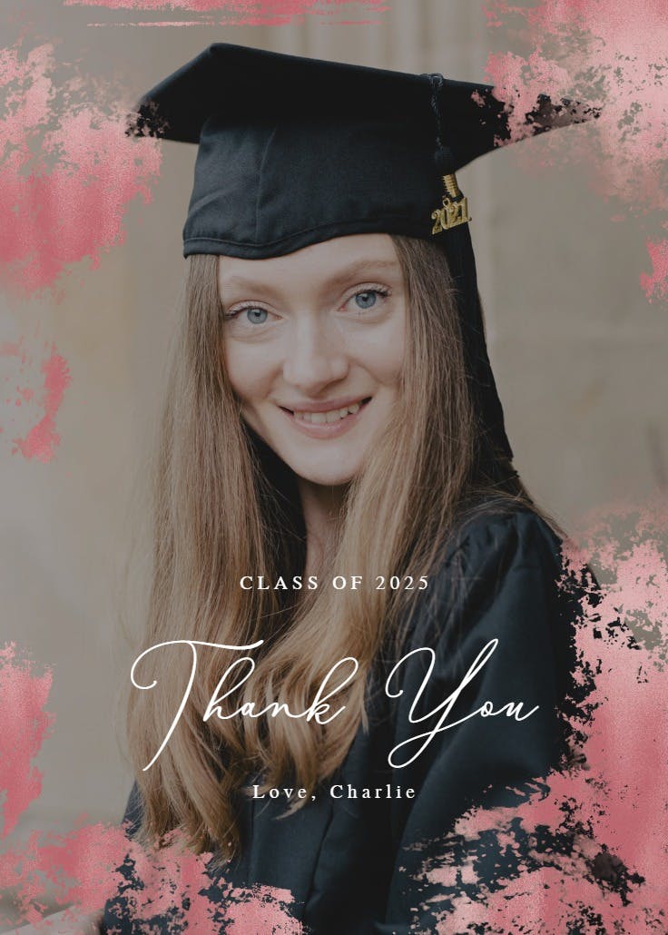 Foiled photo - thank you card