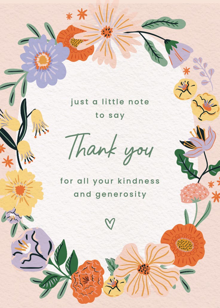 Blooming garden - thank you card
