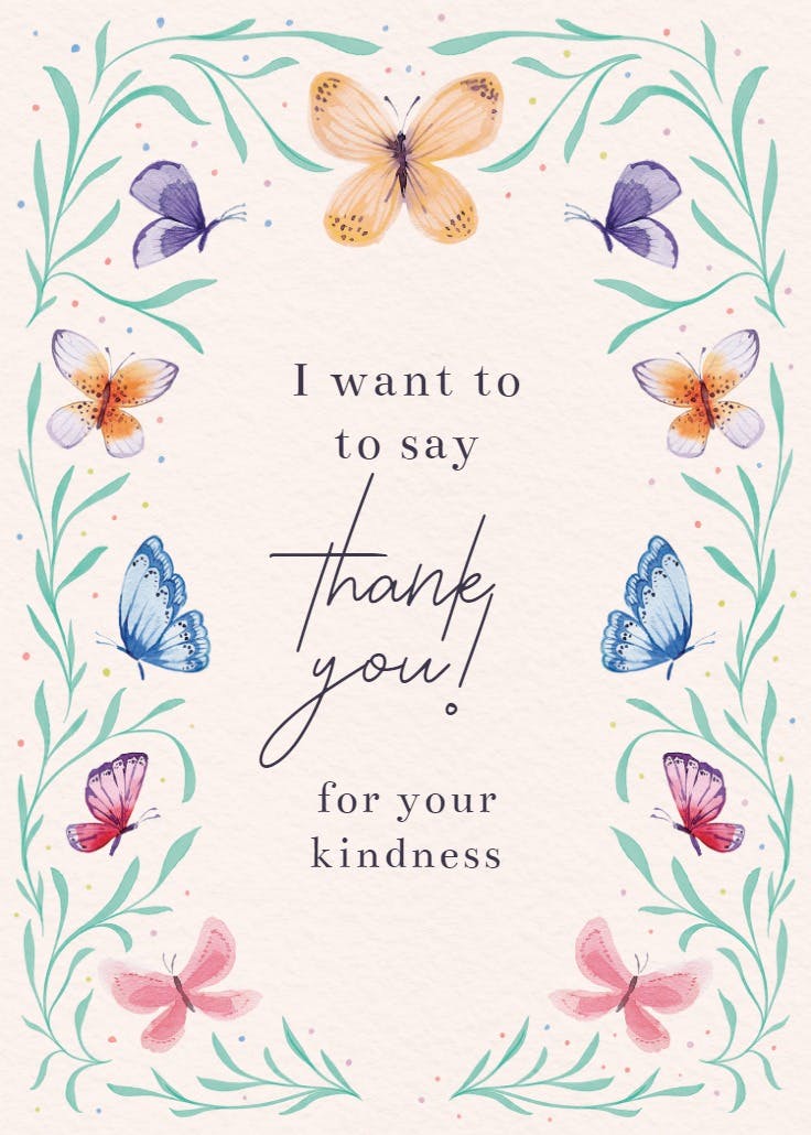 Butterfly garden - thank you card
