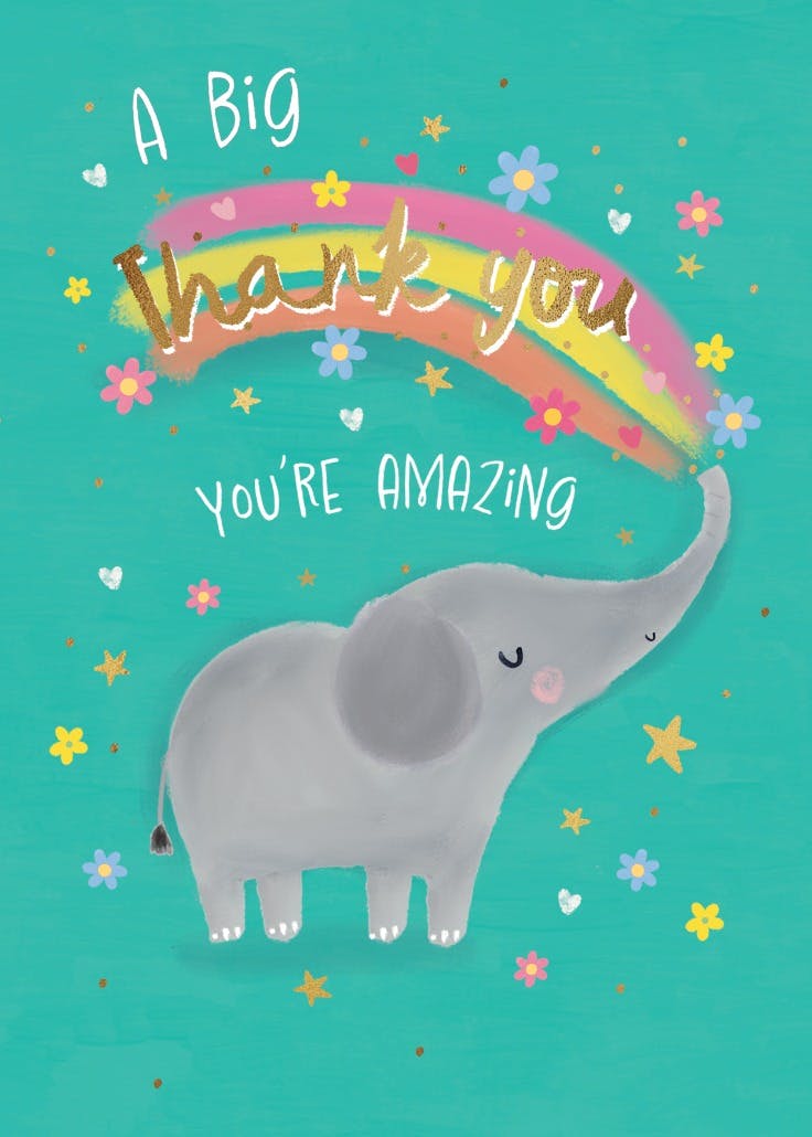 Rainbow grace - thank you card