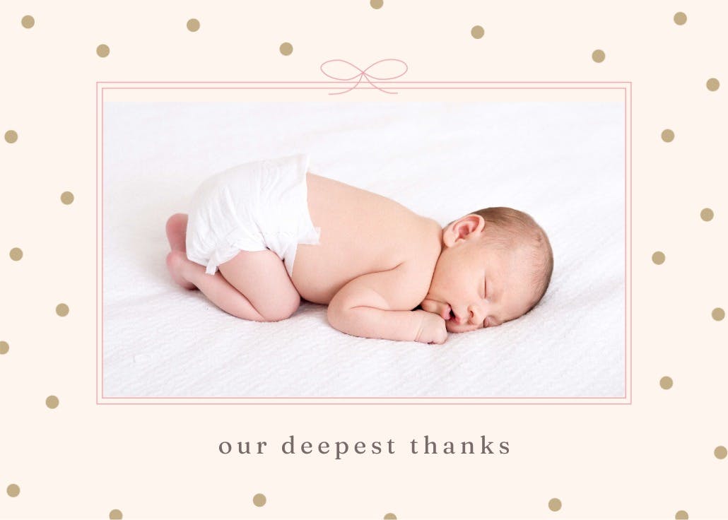 Ribbon and dots - thank you card