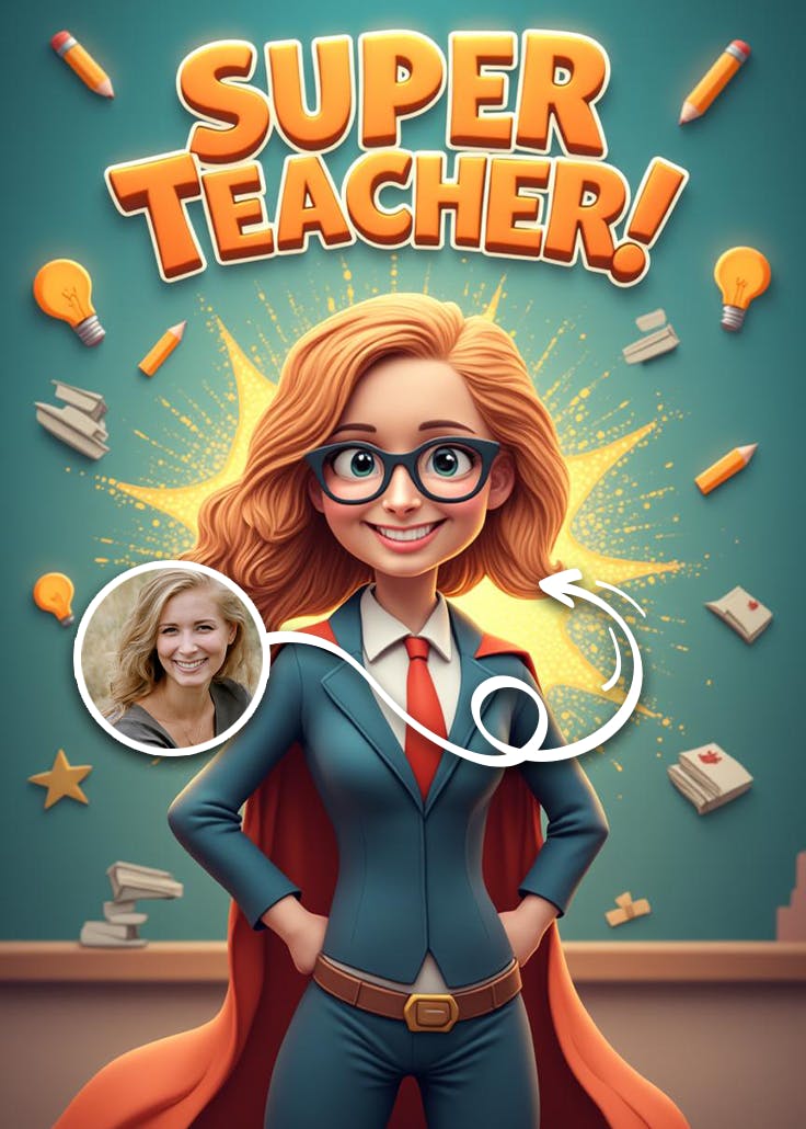 Super teacher -  tarjeta de apreciación a un profesor