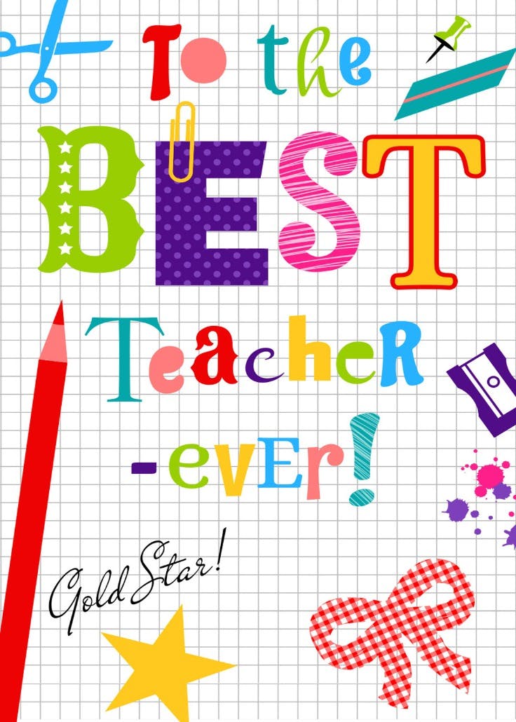 Thank you teacher -  tarjeta de apreciación a un profesor