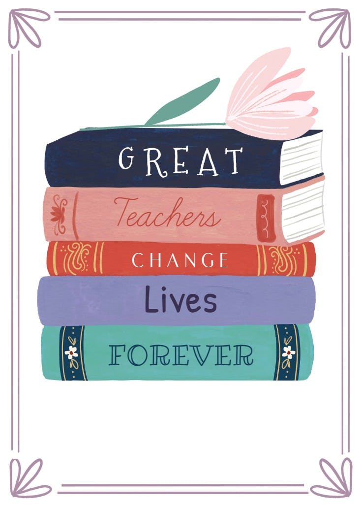 To a wonderful teacher -  tarjeta de apreciación a un profesor