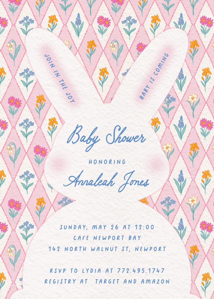 Bunny silhouette - invitación de fiesta