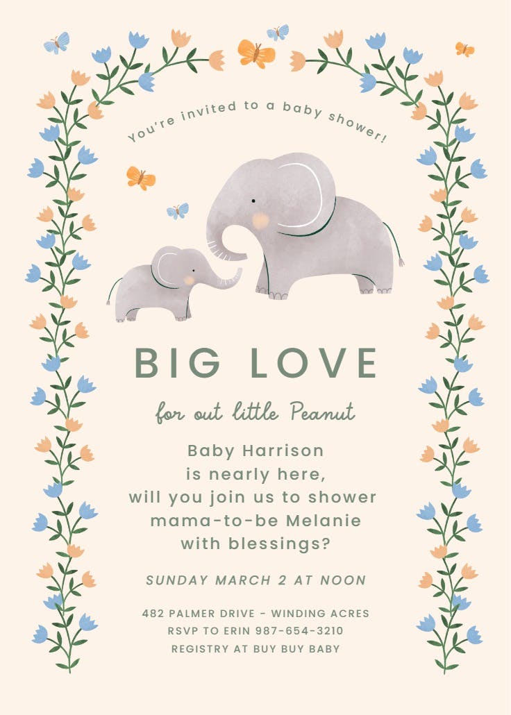 Little peanut arch - invitación de fiesta