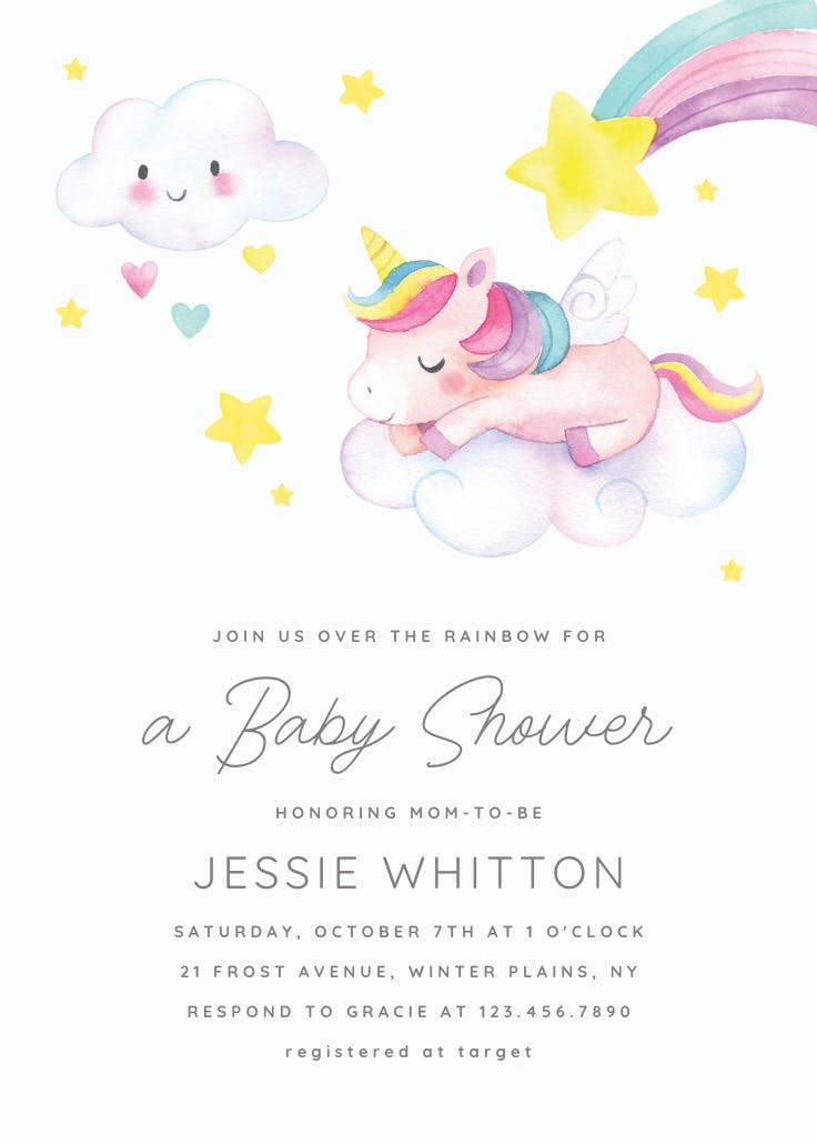 Sweet unicorn - invitación de fiesta