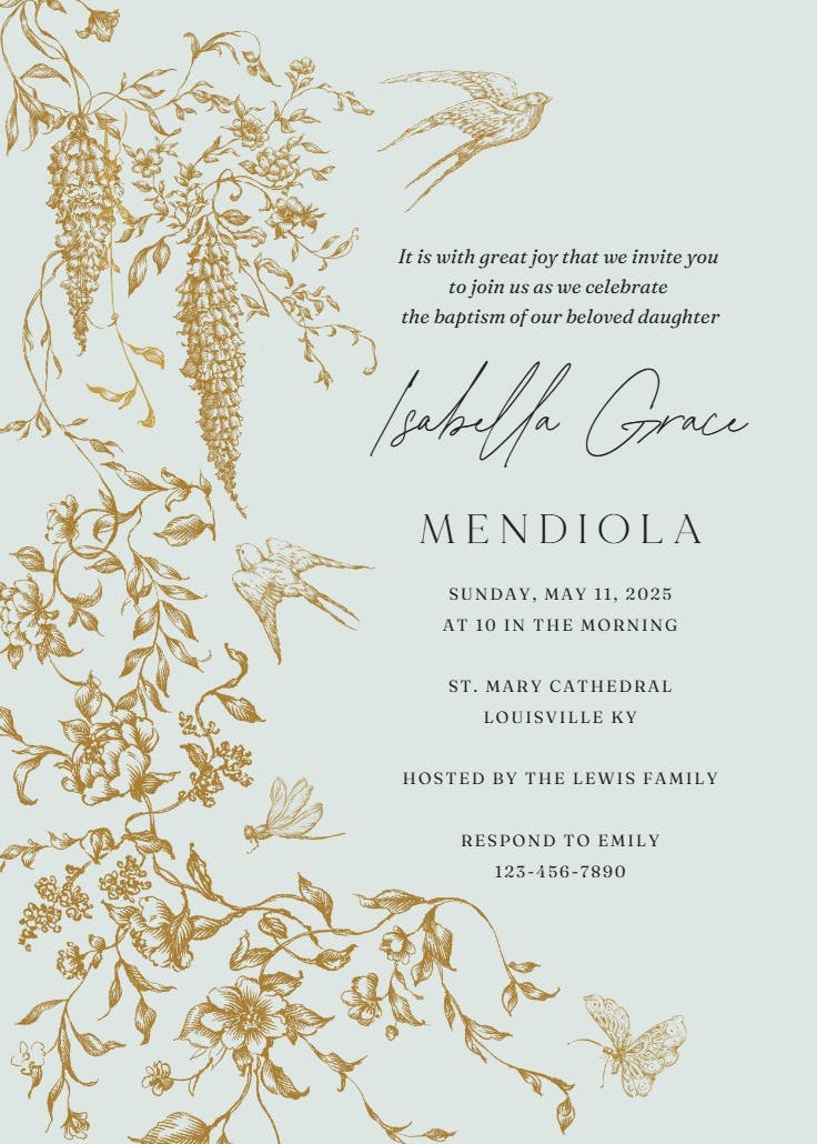 Etched autumn florals - invitación de fiesta