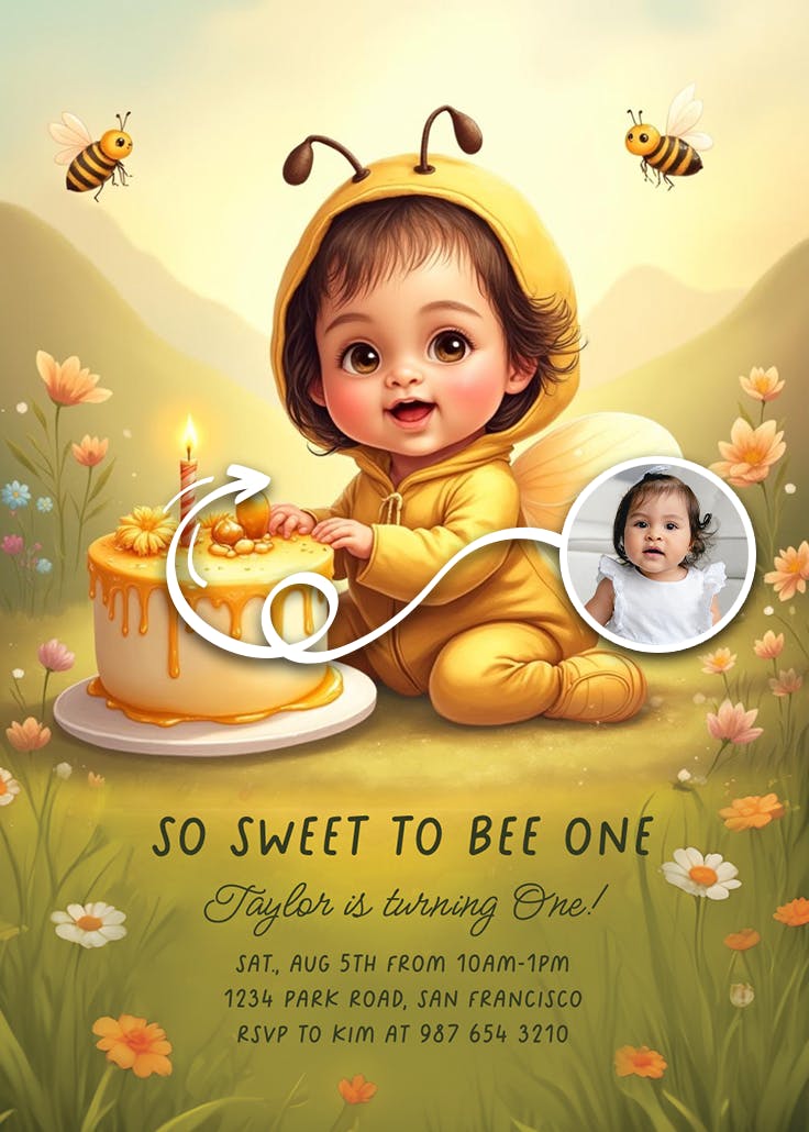 Buzzing into one - invitación de fiesta