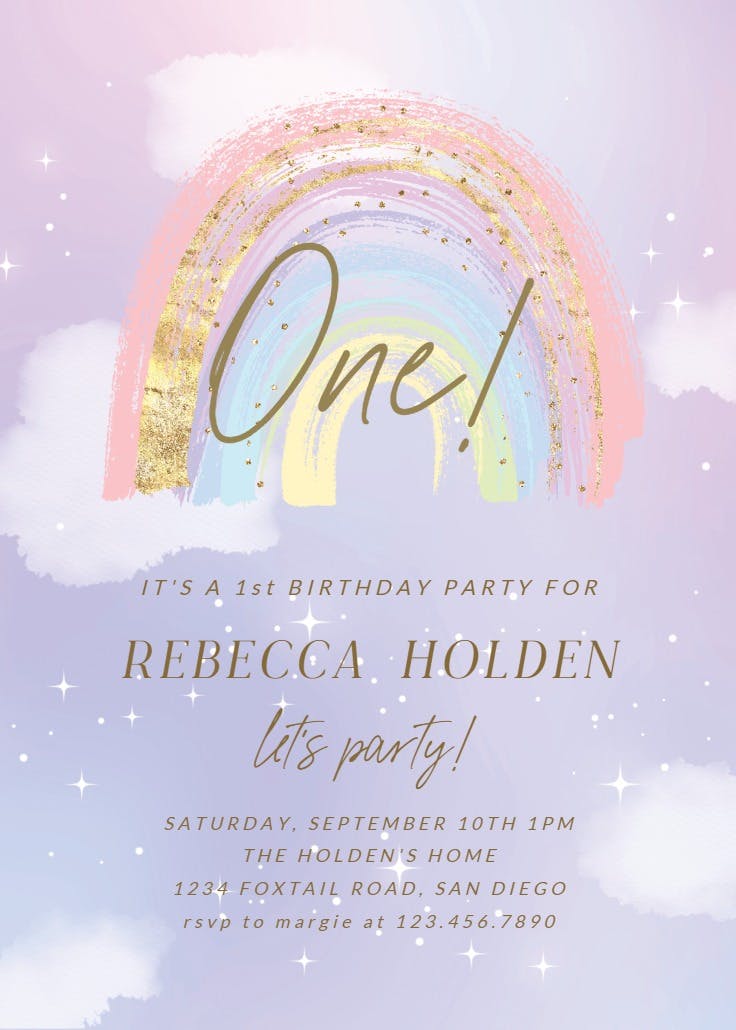 Colorful sky - invitación de fiesta