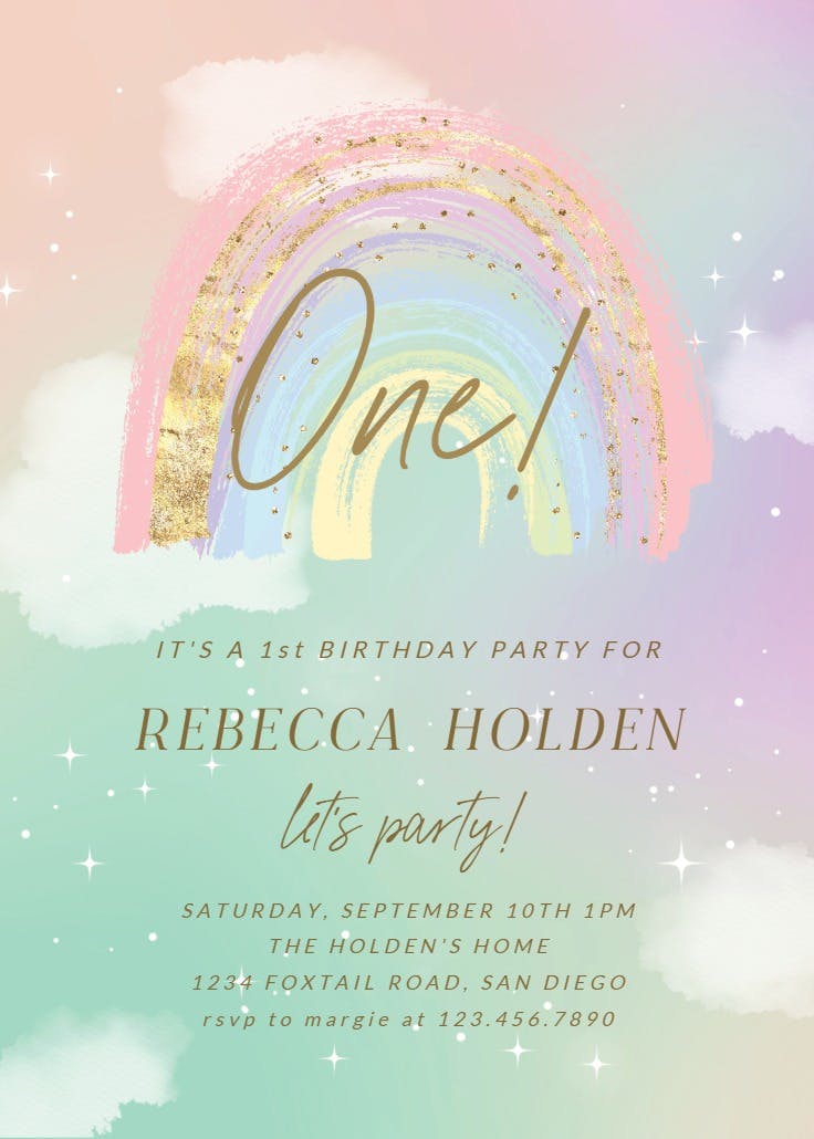Colorful sky - invitación de fiesta