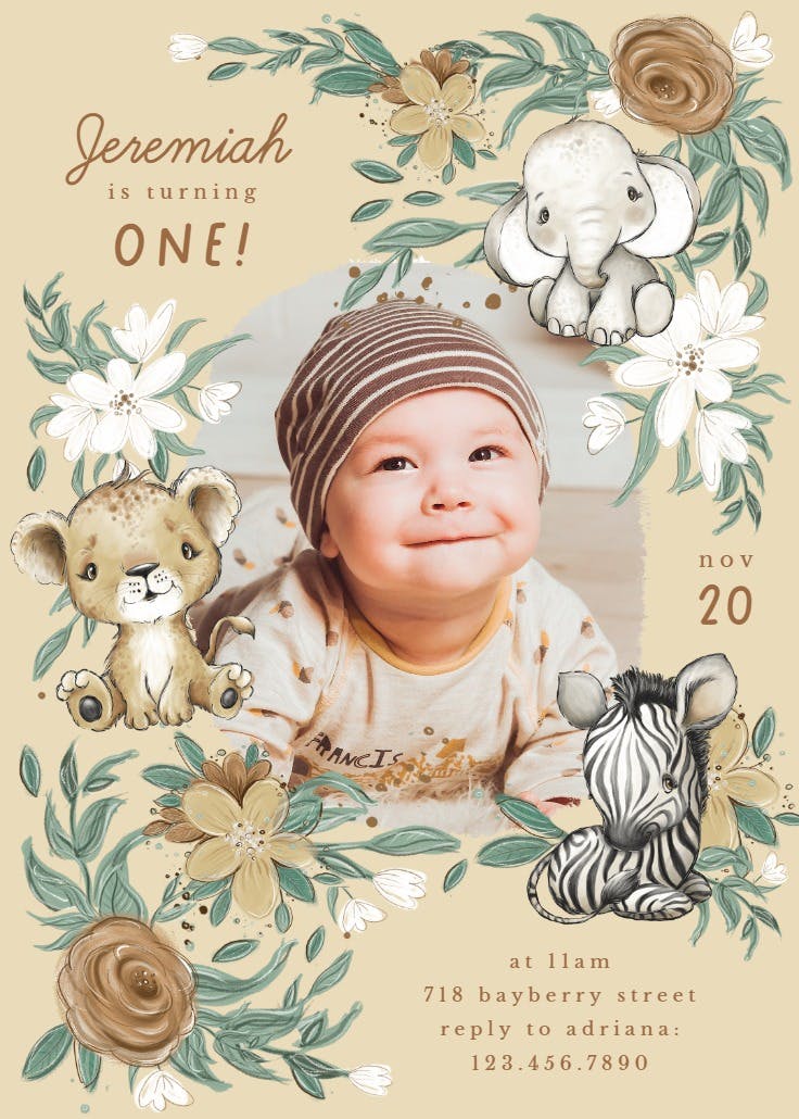 Cozy critters photo - invitación de fiesta