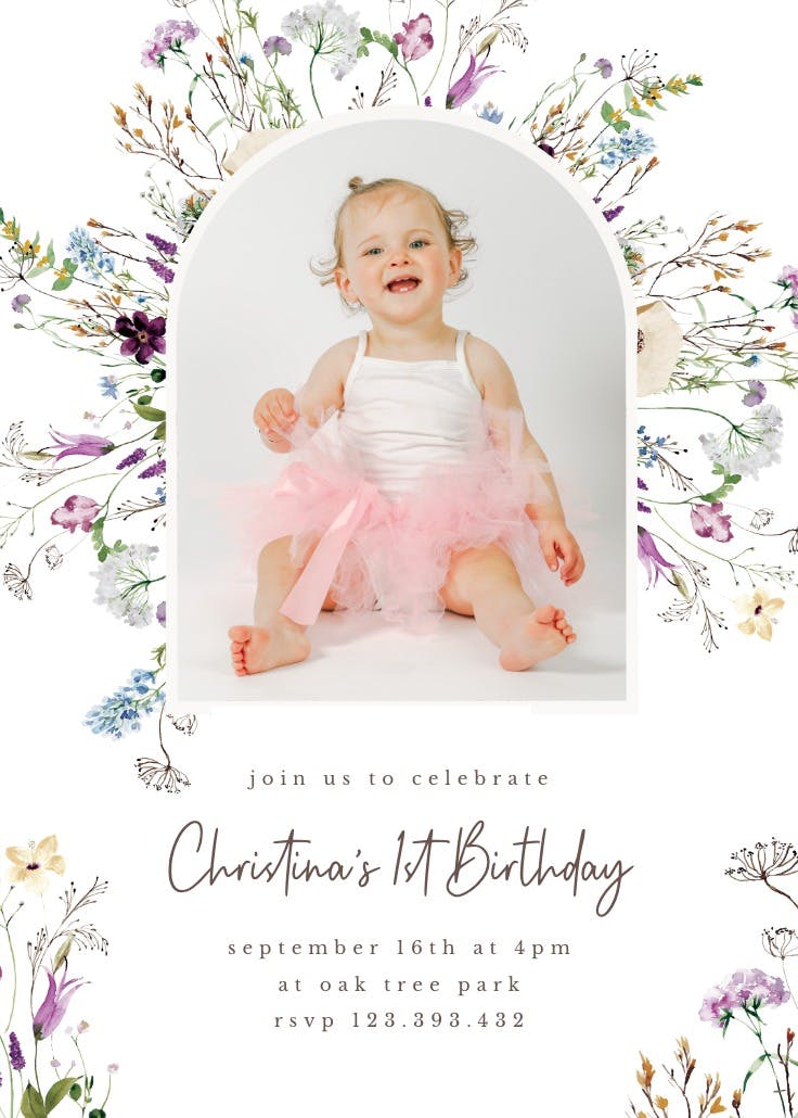 Dainty wild floral - invitación de fiesta