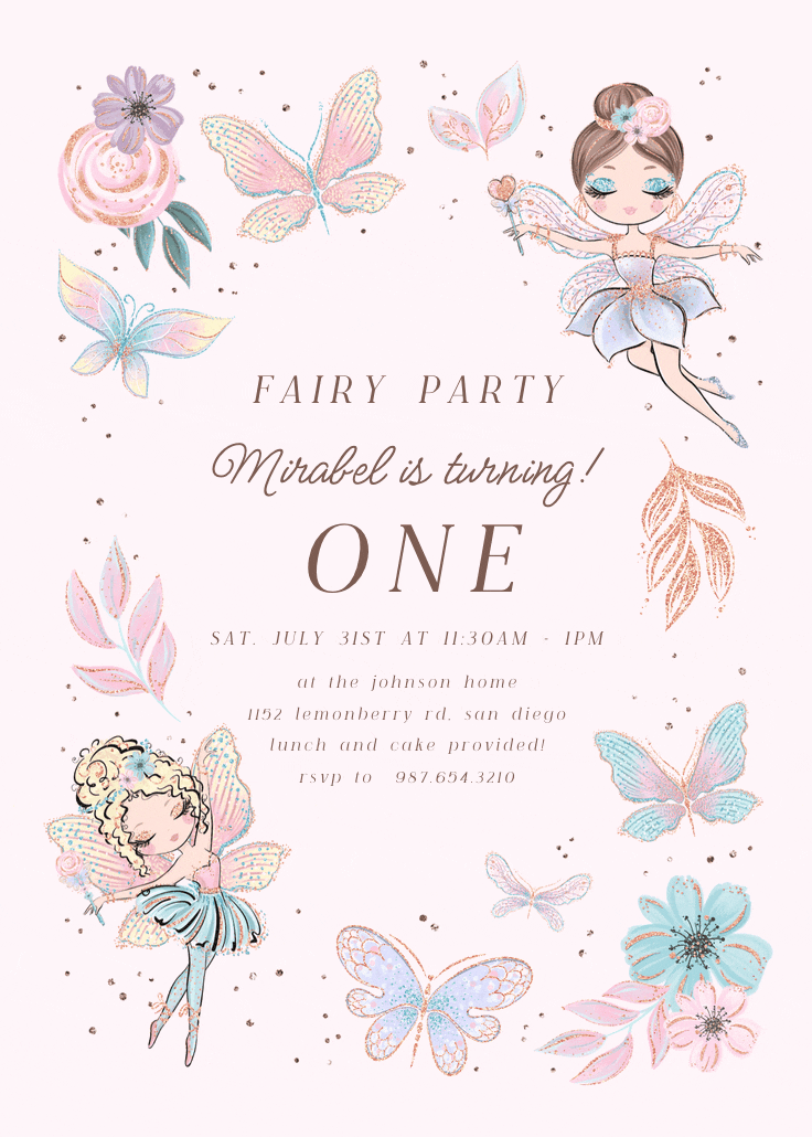Fairy bash - invitación de fiesta