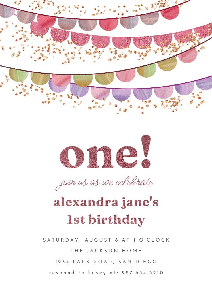 Fiesta flags - invitación de cumpleaños