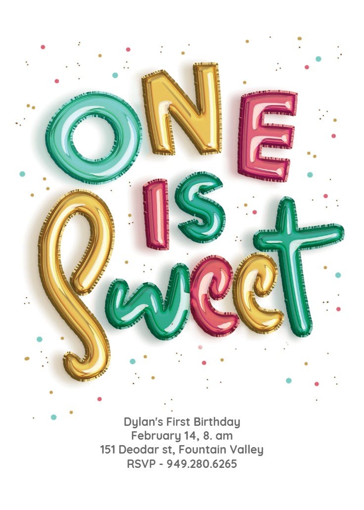 First balloons - invitación de cumpleaños