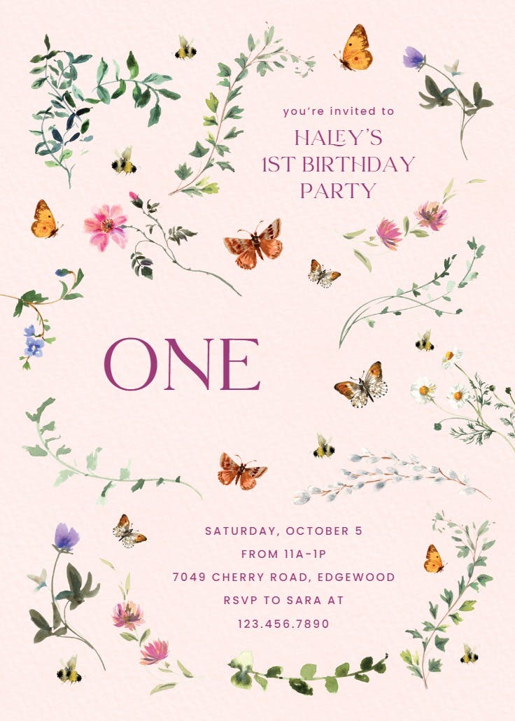Gentle garden - invitación de fiesta