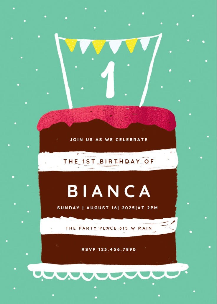 Huge cake - invitación de cumpleaños