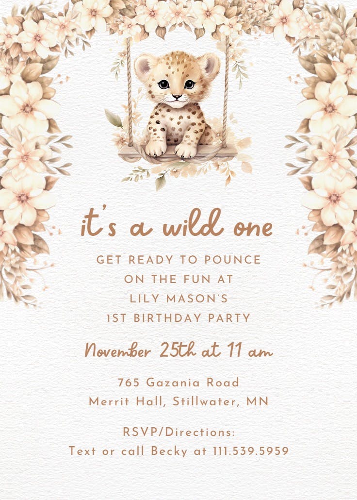 Ready to pounce - invitación de fiesta