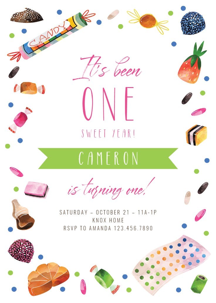 Sweet tooth - invitación de cumpleaños