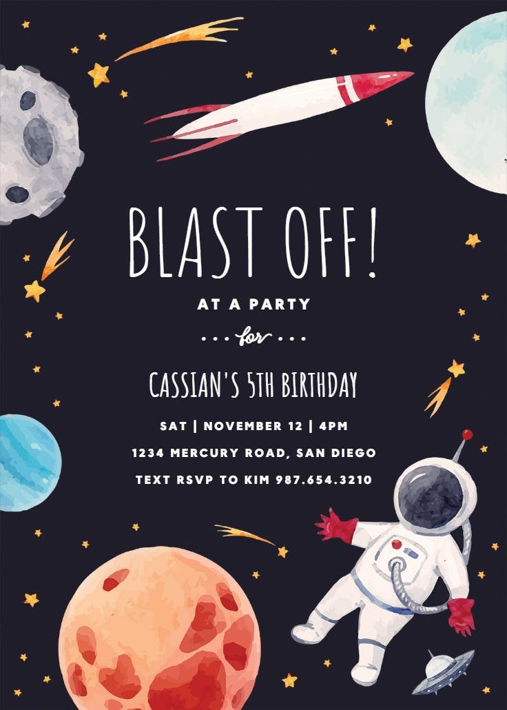 Outer space - invitación de fiesta