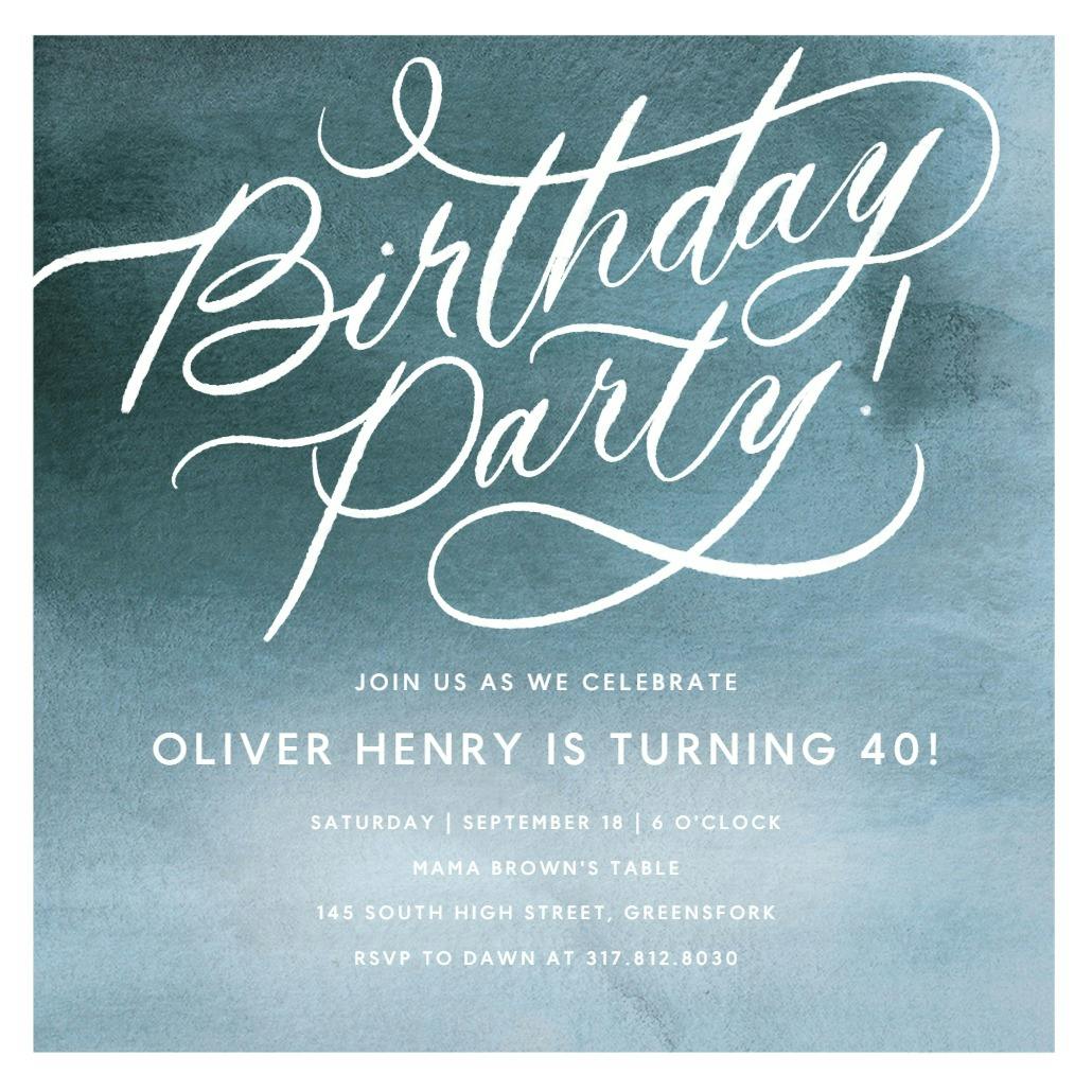 Watercolor tones - birthday invitation