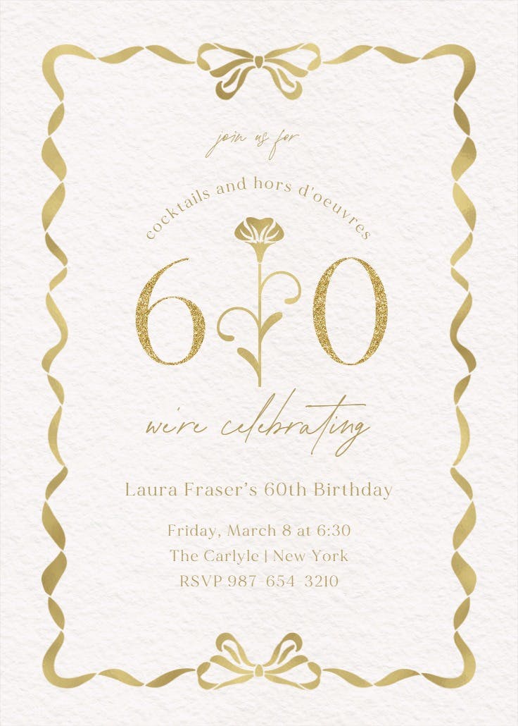 Art deco detail 60 - birthday invitation