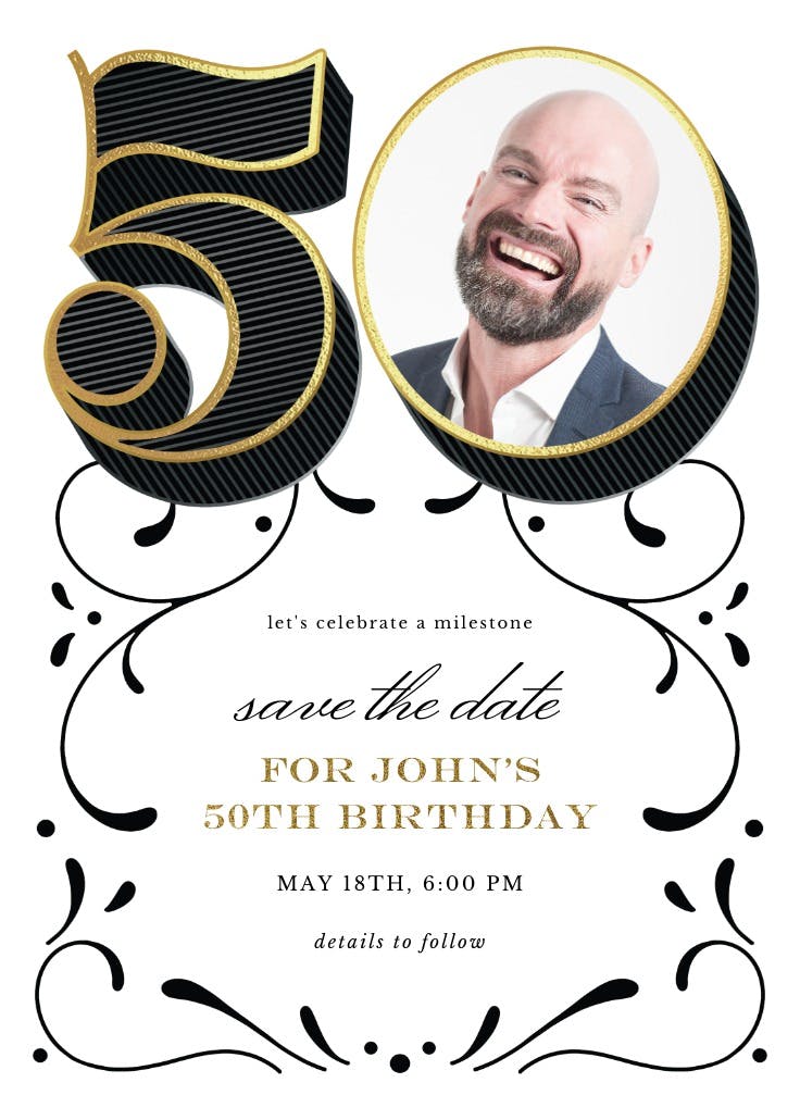 Big 50 - invitación de cumpleaños